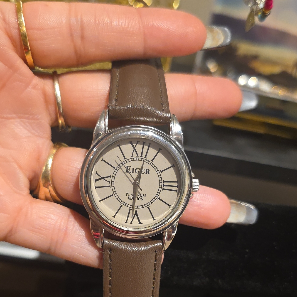 Brown Leather Strap Women's Watch